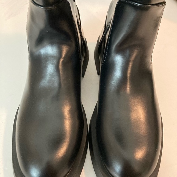 Zara Black Knee Boots Fat Rubber Sole Airfit Insole Foam Size 39 NWT - Picture 2 of 16